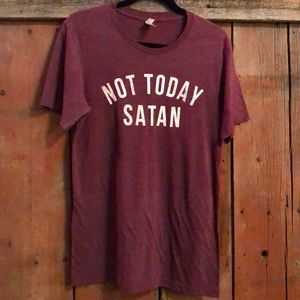 Not Today Satan T-shirt - Burgundy - M